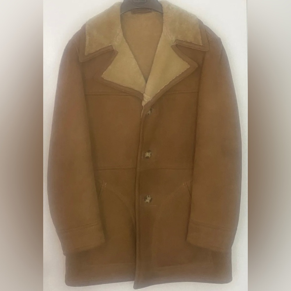 Vintage Lakeland Mens Sheepskin  Suede Jacket Coat Size 40